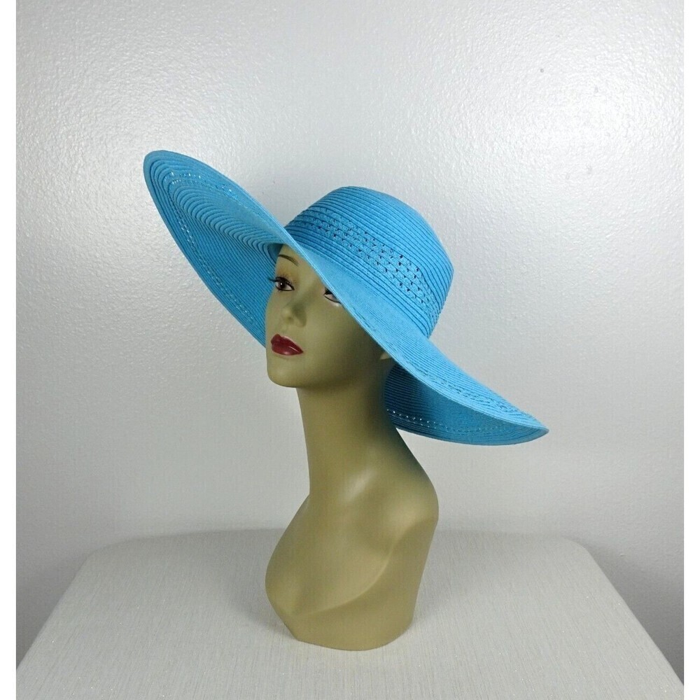 Nordstrom Rack Packable Floppy Hat Sun Hat Packable Blue Woven NWT